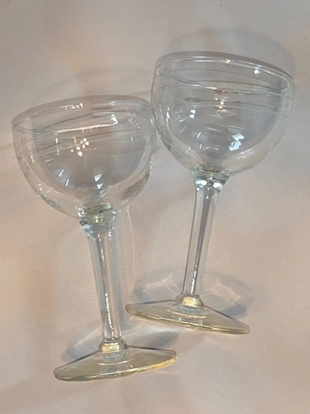 Etched Wine Sherry Glasses Flutes Set of 2 Cocktail Goblets Date Night Romantic